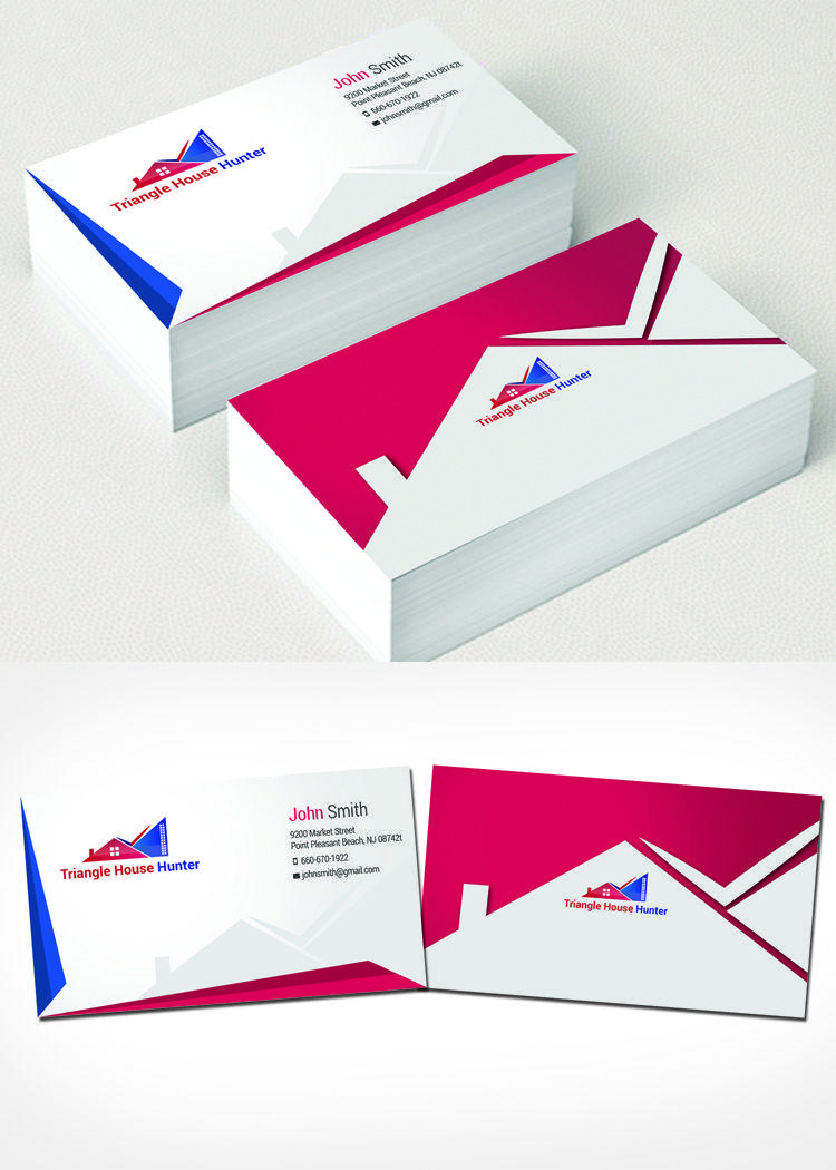 Red Triangle House Logo - Real Estate Logo Design for Triangle House Hunter by Creative Ants ...