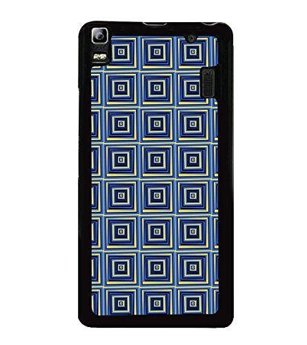 Yellow Background Blue Square Logo - Fuson Premium 2D Back Case Cover Blue Square Pattern: Amazon.in