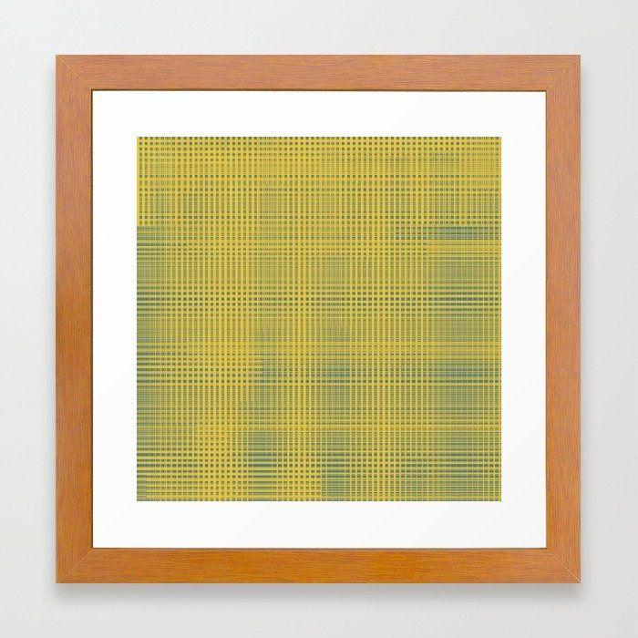Yellow Background Blue Square Logo - Blue squares becomes tiles on yellow background Framed Art Print