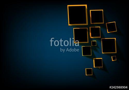 Yellow Background Blue Square Logo - 3d background square blue black blue yellow blank background ...