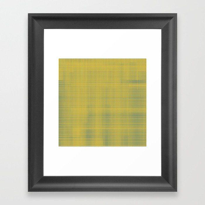 Yellow Background Blue Square Logo - Blue squares becomes tiles on yellow background Framed Art Print by ...