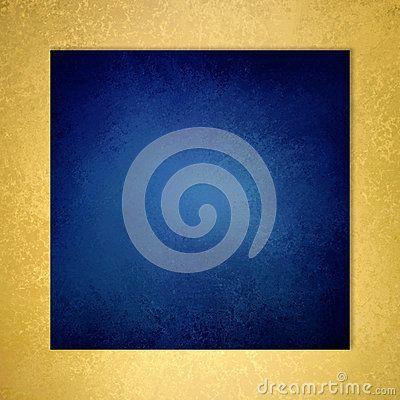 Yellow Background Blue Square Logo - Sapphire blue background with elegant metallic gold border