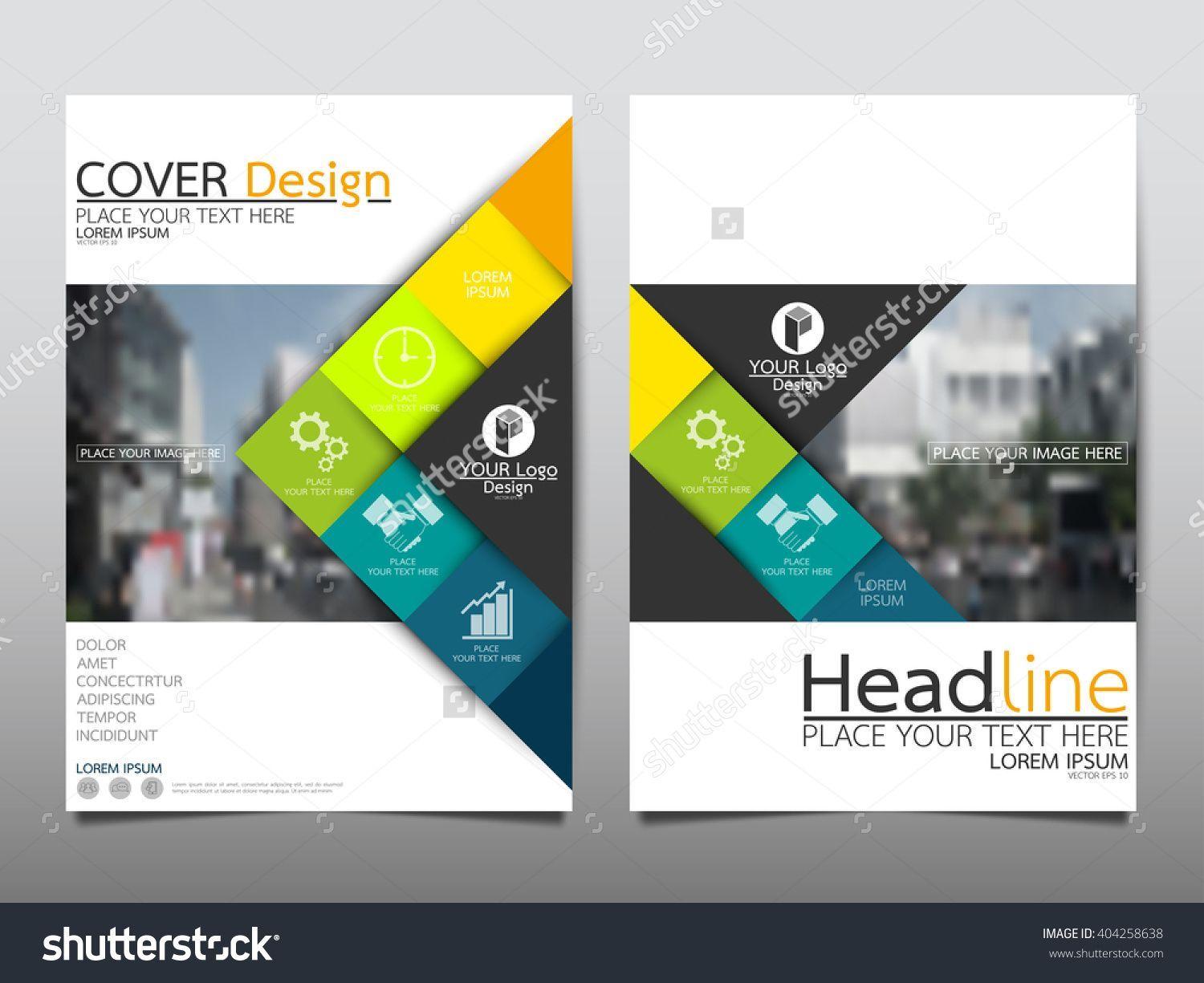 Yellow Background Blue Square Logo - Yellow And Blue Square Annual Report Brochure Flyer Design Template