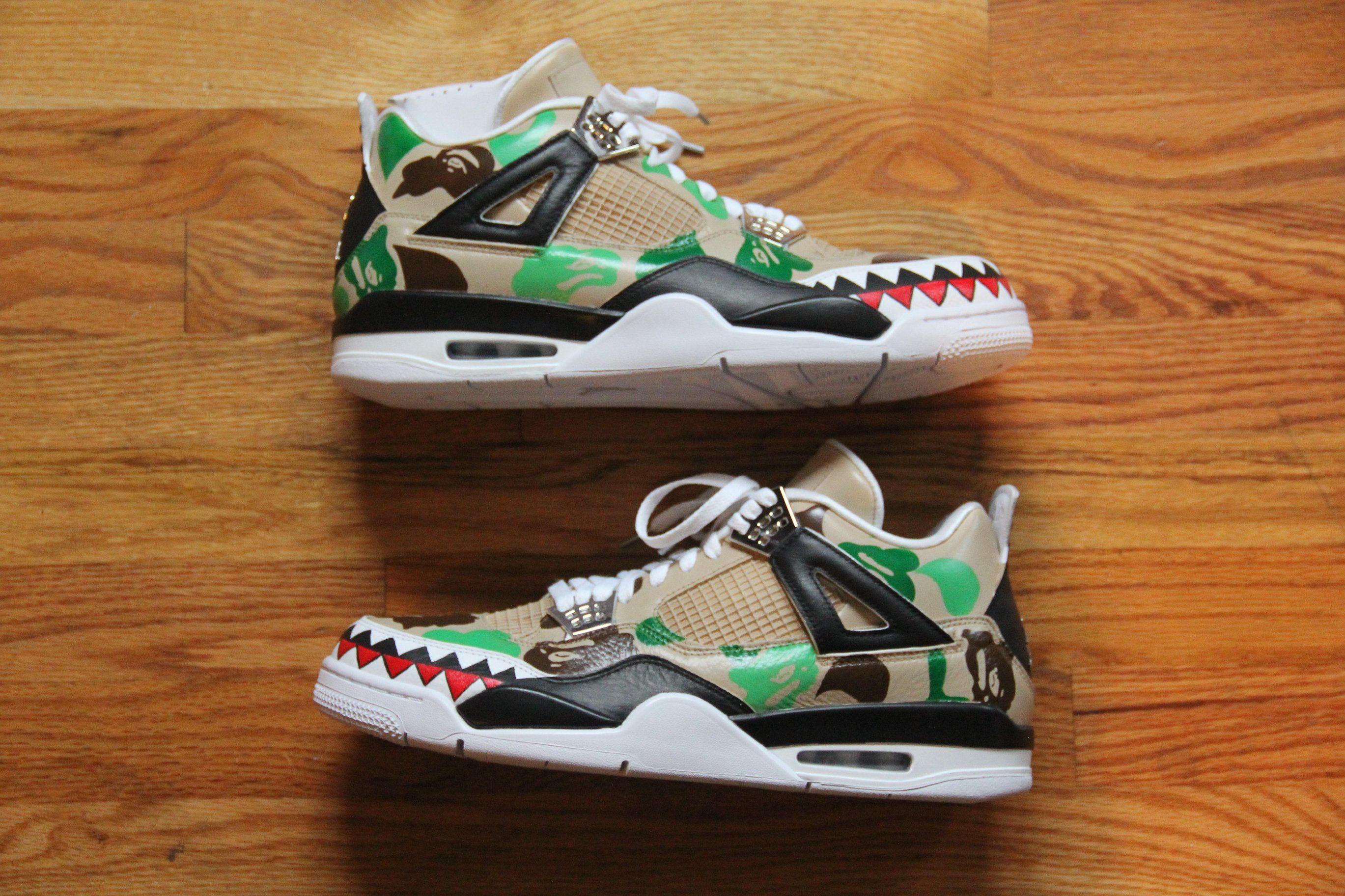 Nike BAPE Logo - Nike LandShark Bape Custom – Sneaker Warz