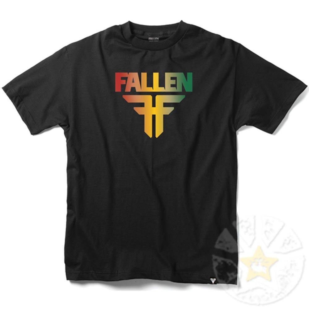 Fallen Logo - Fallen Insignia Logo Rasta Fade T-Shirt