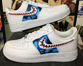 Nike BAPE Logo - Custom vans old skoolbape bape sharkcustom sneakers