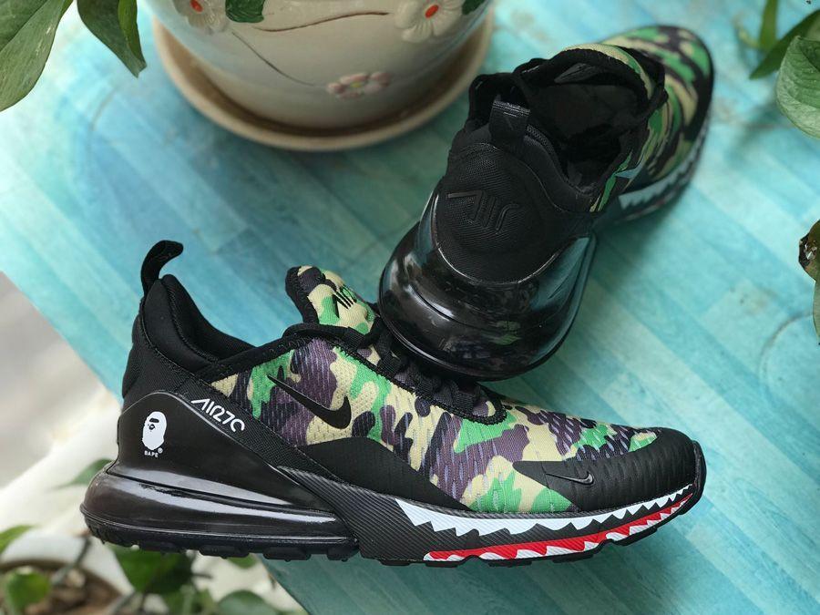 Nike BAPE Logo - Bape x Nike Air Max 270 Camo Black Green