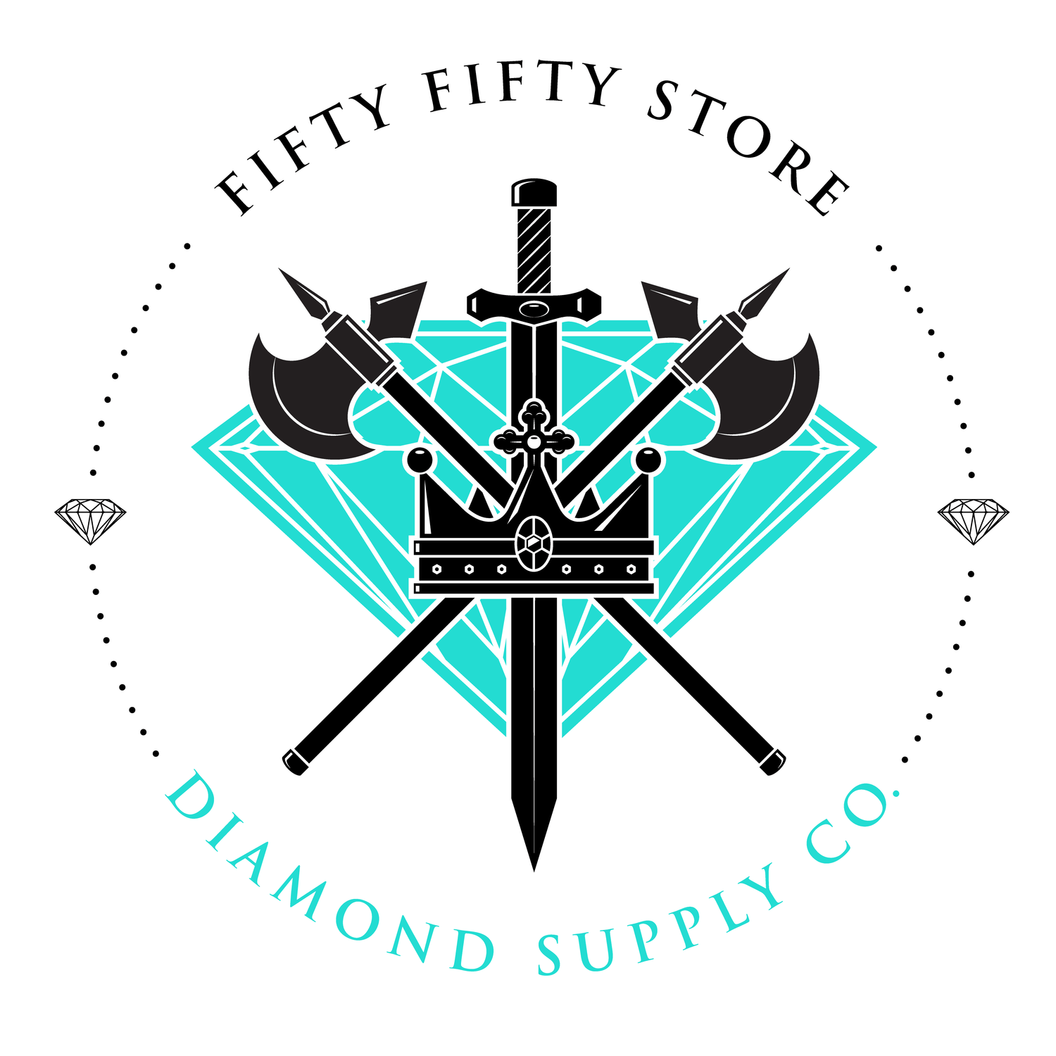Teal Diamond Supply Co Logo - Fifty Fifty x Diamond Supply Co. — JamFactory - Portfolio of ...