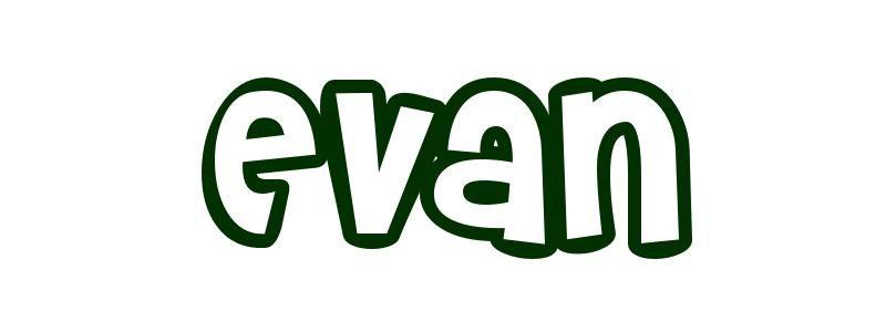 Evan Name Logo - Coloring Page First Name Evan
