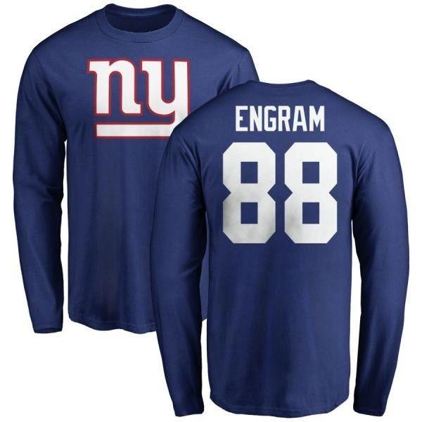 Evan Name Logo - Men's Evan Engram New York Giants Name & Number Logo Long Sleeve T