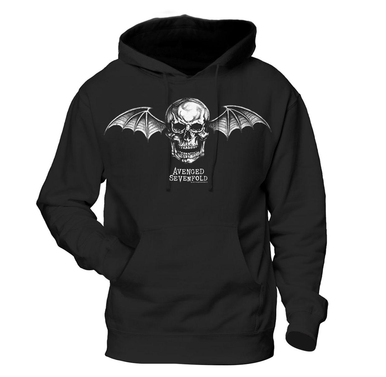 Deathbat Logo - Avenged Sevenfold Death Bat Logo Hoodie - PUNX.UK