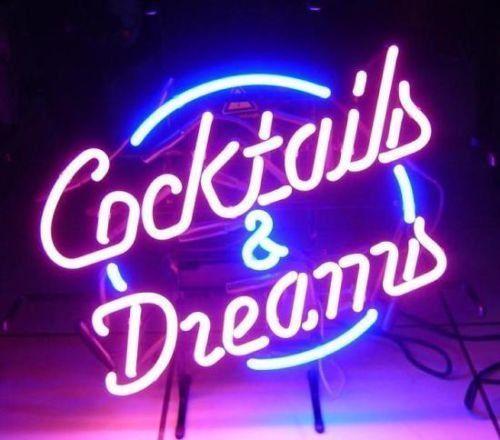 Neon Logo - New Cocktails and Dreams Glass Logo Neon Light Sign Home Beer Bar ...