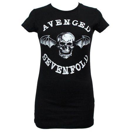 Deathbat Logo - Bravado - AVENGED SEVENFOLD Deathbat Logo Girl Junior T-Shirt ...