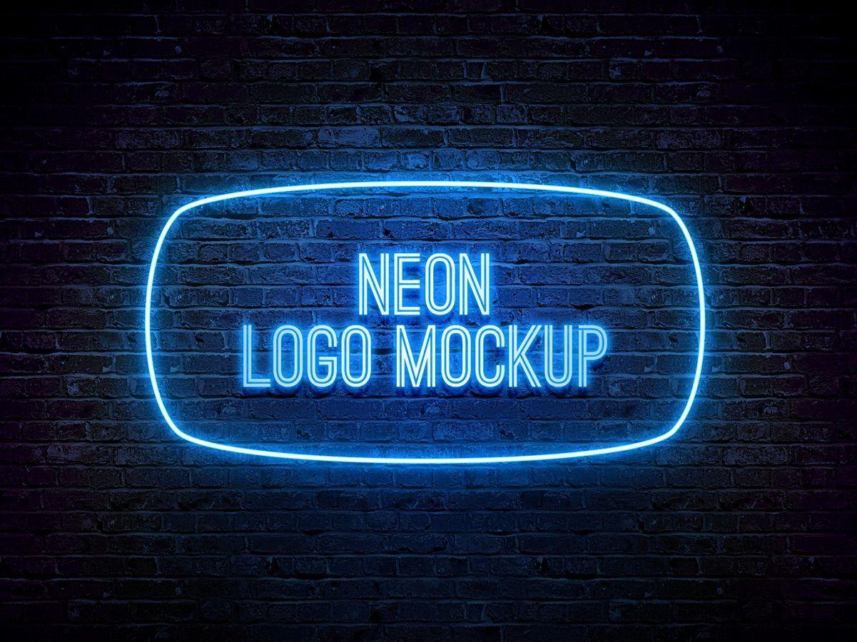 Neon Logo - Neon Logo MockUp PSD Template | Photoshop MockUps | Mockup, Psd ...