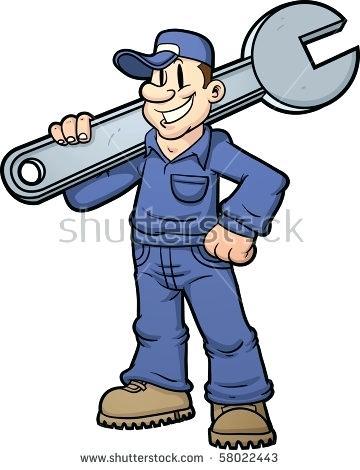 Cartoon Mechanic Shop Logo - monkey wrench mechanic