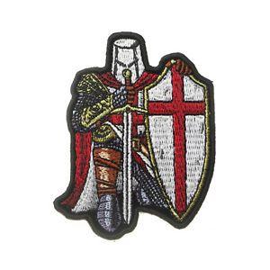 Christian Crusader Logo - Embroidered Small Red Crusader Knight Christian Sew or Iron on Patch