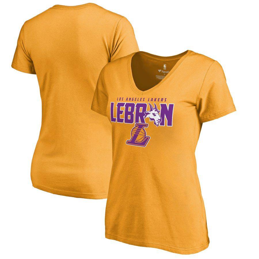 Gold LeBron Logo - Women's Fanatics Branded LeBron James Gold Los Angeles Lakers ...