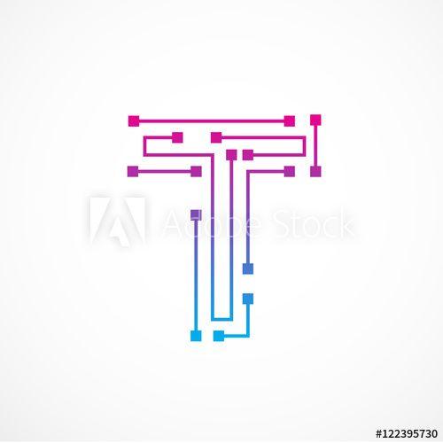 Letter T Logo - Abstract letter T logo design template, technology, electronics