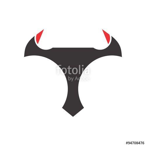 Letter T Logo - T Logo Letter, Bull Abstract Logo T, Torro Stock image and royalty