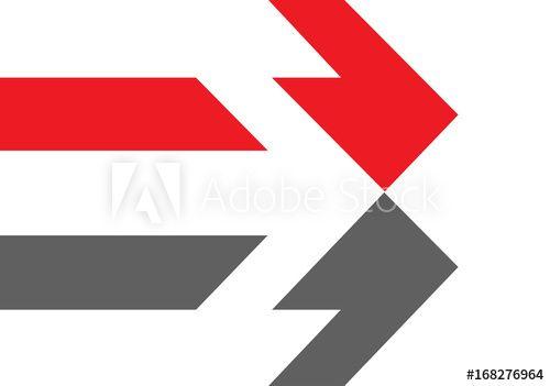 Red White Arrow Logo - Abstract red white gray arrow design flat sign logo business vector ...