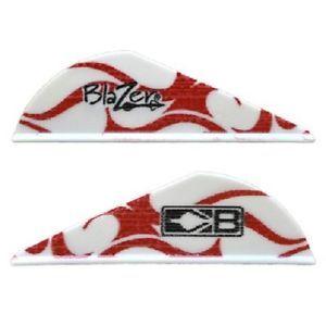 Red White Arrow Logo - Bohning Blazer Arrow Vanes Red/White Flames w/Logo Pkg of 100 | eBay