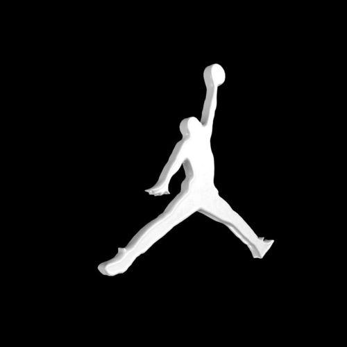 Large Jordan Logo - realtime Jordan Logo White 3D model Vray Ready Game Ready