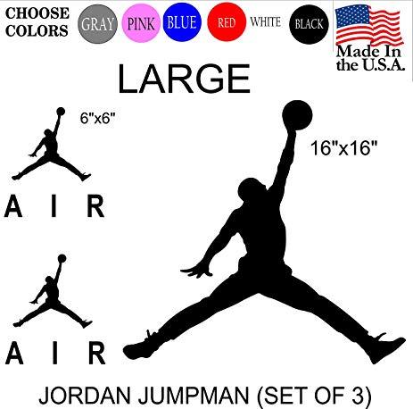 Large Jordan Logo - Amazon.com: Set NBA Jordan 23 AIR Jumpman Logo Huge Flight Vinyl ...