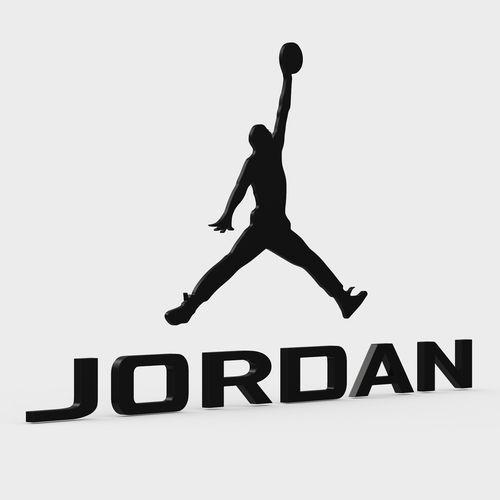 Black and White Jordan Logo - jordan logo 3D | CGTrader