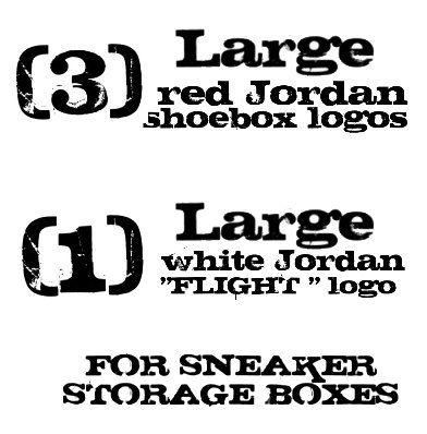 Large Jordan Logo - 4) LARGE Jordan Logos (for custom Jordan flight sneaker storage