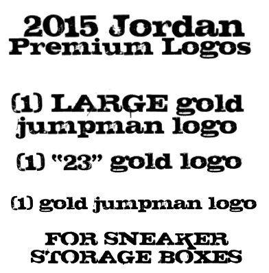 Large Jordan Logo - 3) LARGE gold Jordan Logos (for 2015 Jordan premium custom sneaker ...