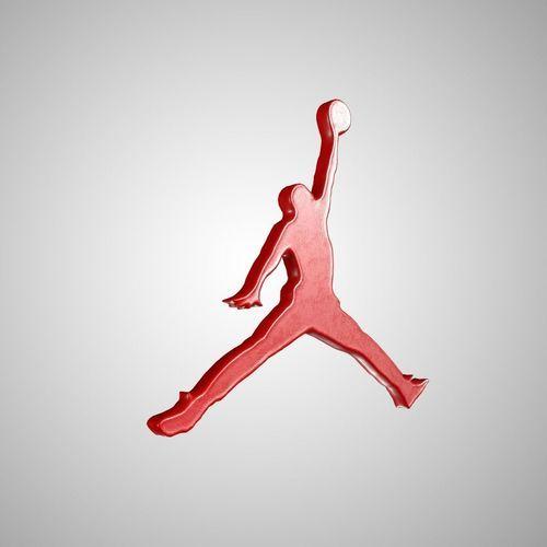 Large Jordan Logo - realtime Jordan Logo Red 3D model Vray Ready Game Ready