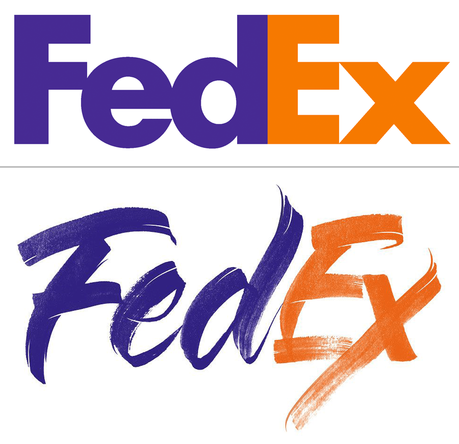 FedEx Official Logo - Brand by Hand from Sara Marshall reimagines corporate logos with ...