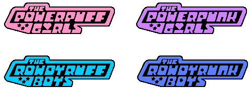 Powerpuff Girls Logo - Powerpuff Girls Single Coloured Logo Designs