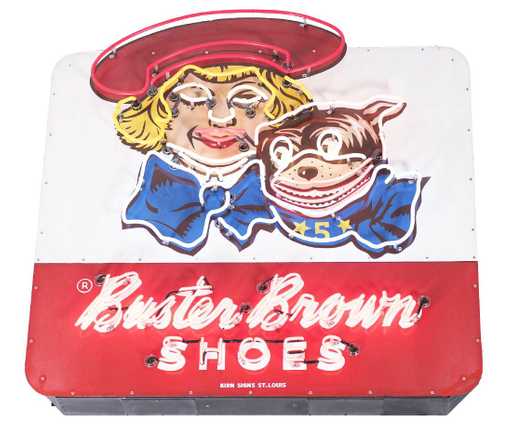 Buster Brown Logo - Buster Brown Shoes Porcelain Neon Sign.