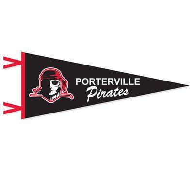 Porterville College Logo - Porterville College Bookstore - 12x30 Multi Color Felt Pennant