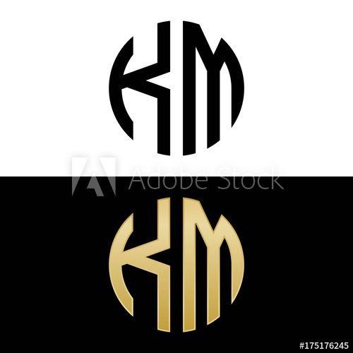 Km Logo - km initial logo circle shape vector black and gold this stock