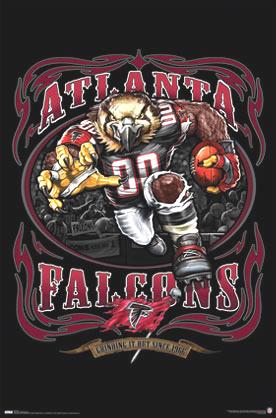 NFL Falcons Logo - Atlanta Falcons Football Team Mascot Logo Player Poster Posters Print