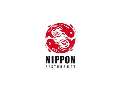 Black and Red Circle Company Logo - MOUTH WATERING SUSHI LOGOS