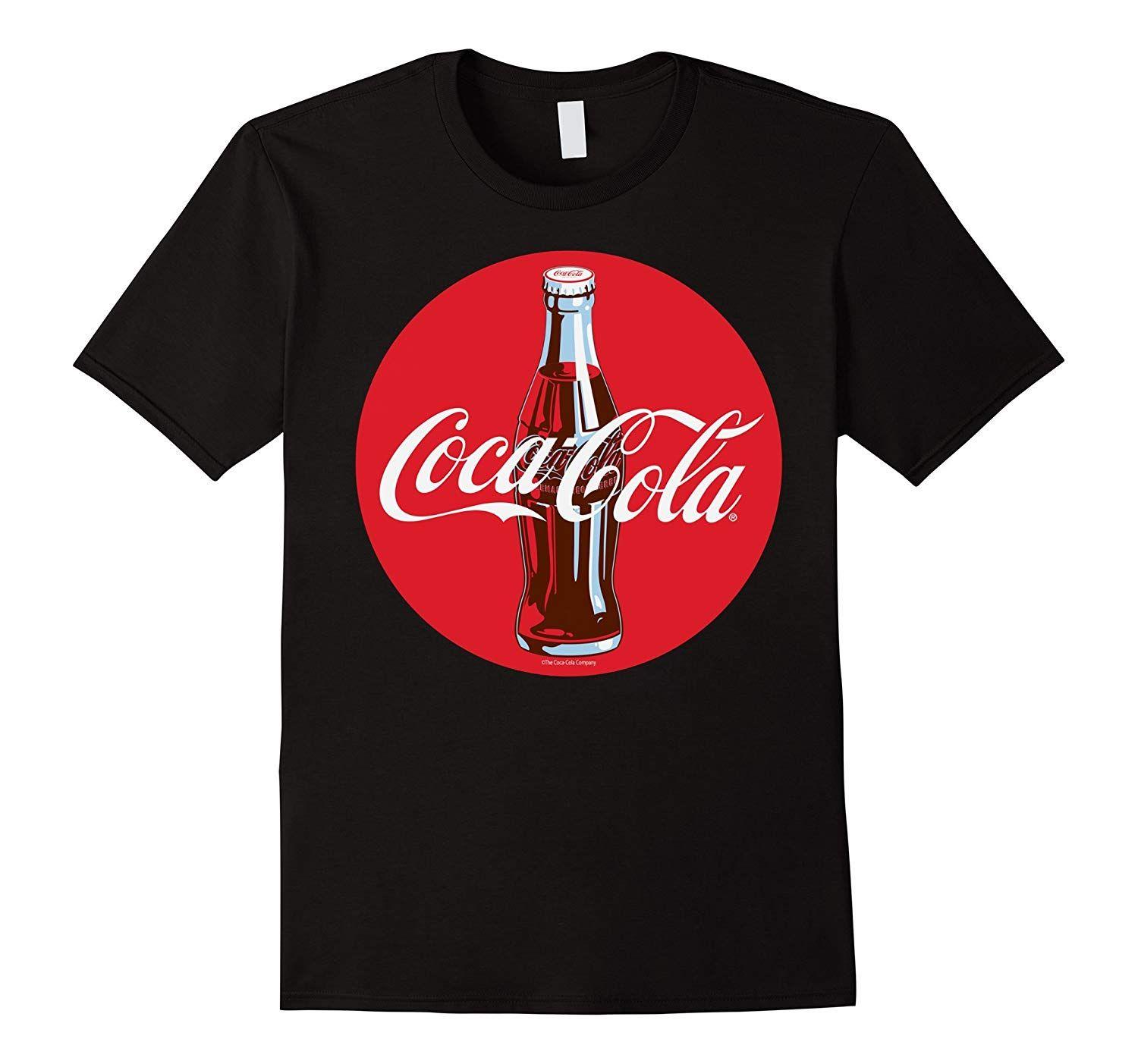 Black and Red Circle Company Logo - Coca Cola Red Circle Retro Bottle Logo Graphic T Shirt T Shirt