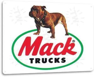 Mack Dog Logo - Mack Semi Truck Dealer Dog Logo Repair Garage Retro Wall Ad Decor ...