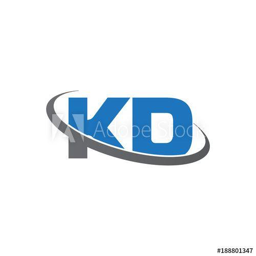 Blue Ring Logo - Initial letter KD, overlapping swoosh ring logo, blue gray color ...