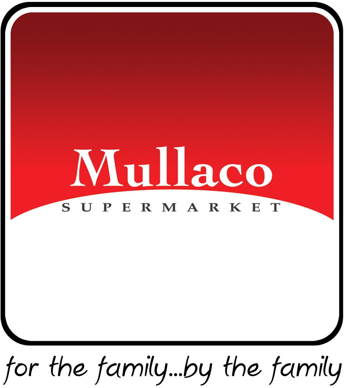 Red and White Supermarket Logo - Mullaco Supermarket