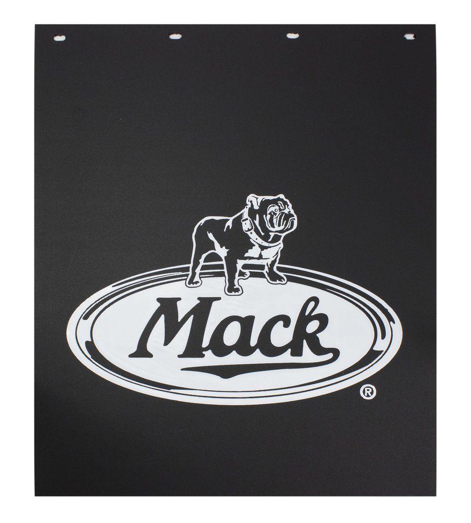 Mack Dog Logo - Black Polypro Mud Flap 24” X 30” with Mack Logo in white (Right Side ...