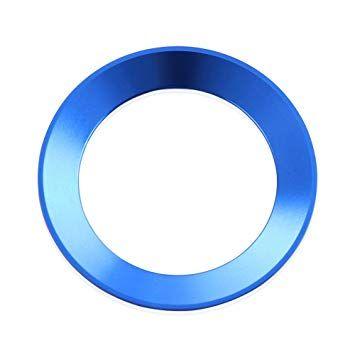 Blue Ring Logo - UltiFit(TM) Aluminium Trim Car Steering Wheel Cover Logo Ring