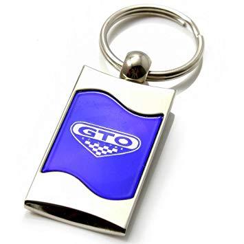 Blue Ring Logo - Premium Chrome Spun Wave Blue Pontiac GTO 6 0 Genuine Logo Key Chain