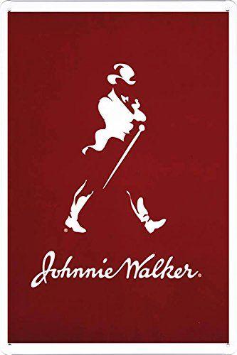 Whiskey Johnny Walker Logo - Johnnie Walker Whiskey Red Logo Tin Poster