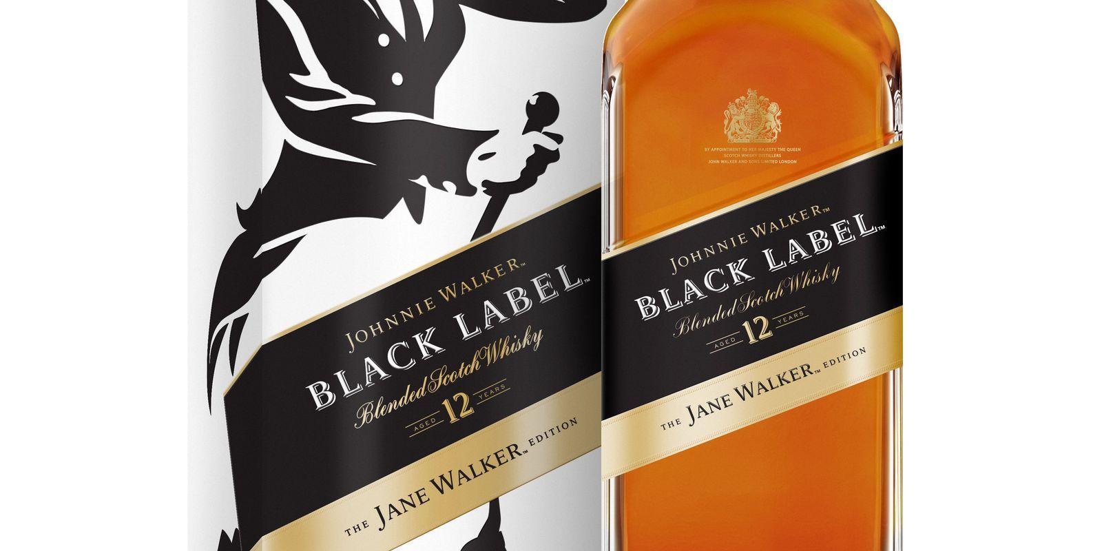 Whiskey Johnny Walker Logo - Johnnie Walker whisky puts woman on limited edition black label