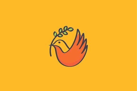 Hand Bird Logo - Hand Draw Dove Bird Logo Logo Templates Creative Market