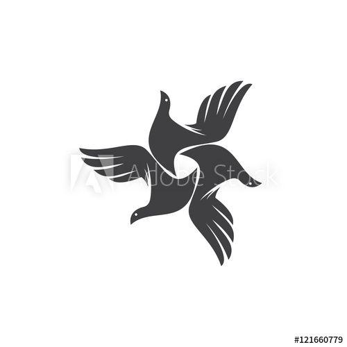Hand Bird Logo - Hand Bird Illustration Logo Vector Image Icon this stock