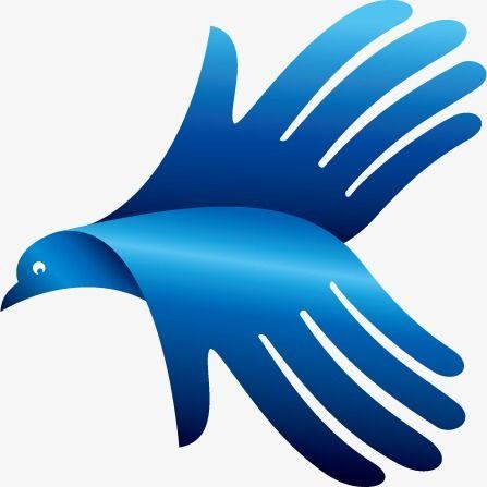 Hand Bird Logo - Creative Logo Creative, Blue, Hand, Bird PNG and Vector for Free ...